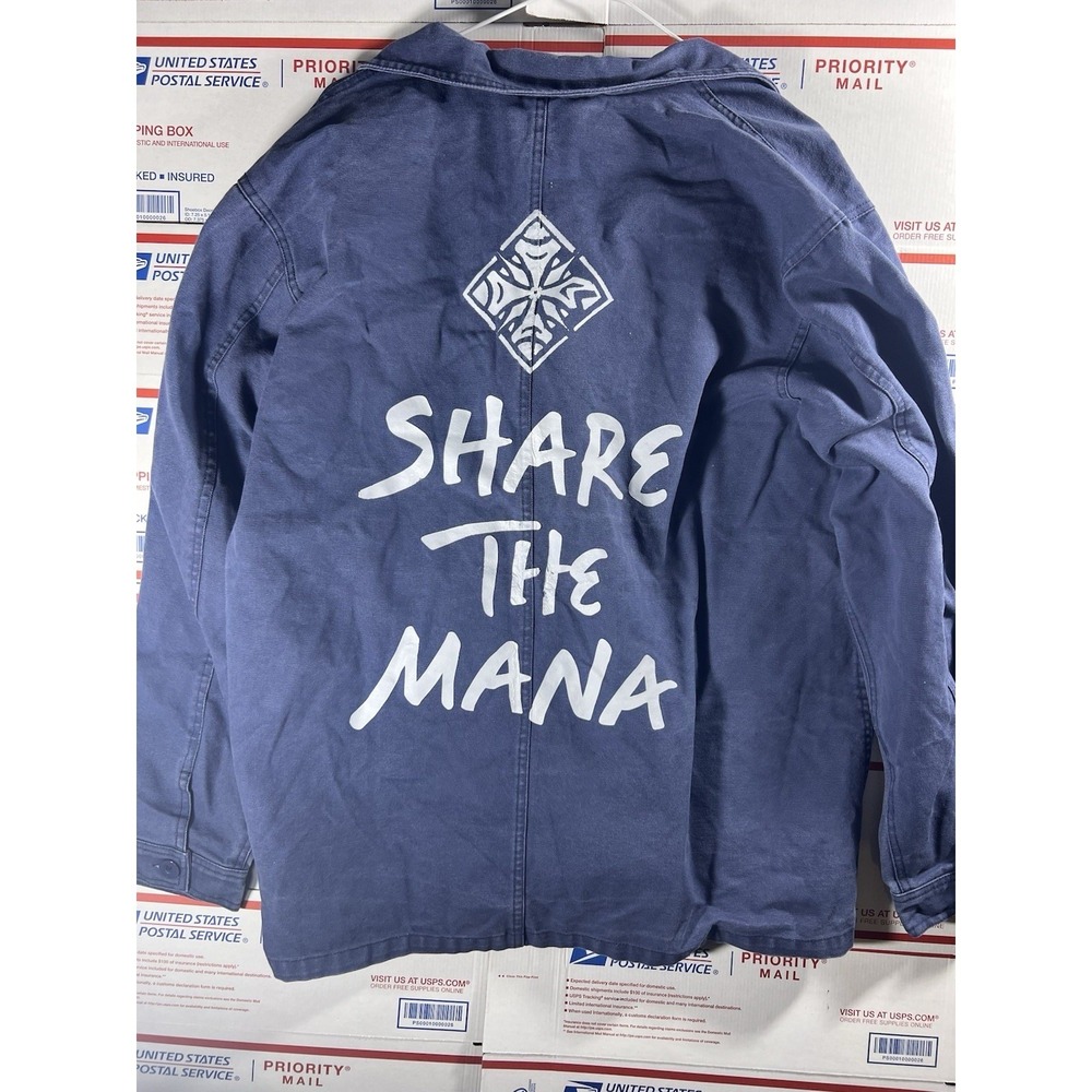 Teremana Chore Jacket Coat Sz L/XL Distressed Vintage Look Blue - Picture 5 of 5